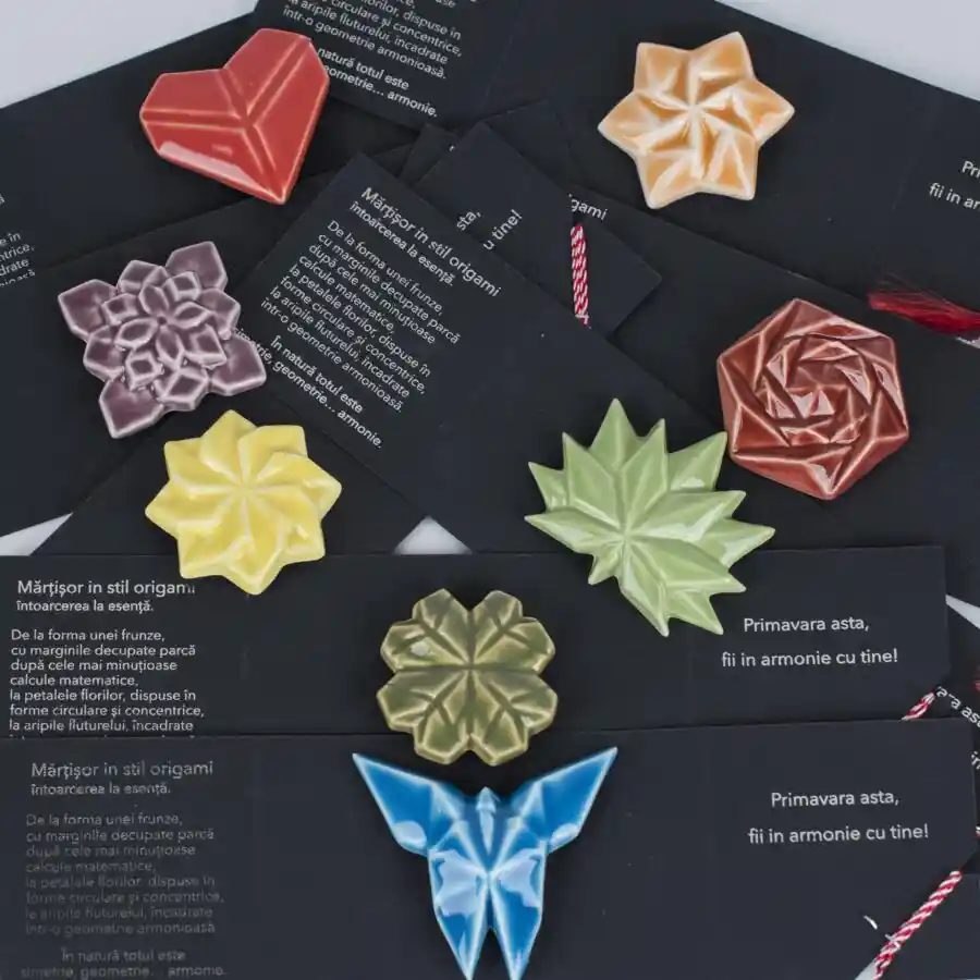 set de mărțișoare Origami / brosa (9 buc)